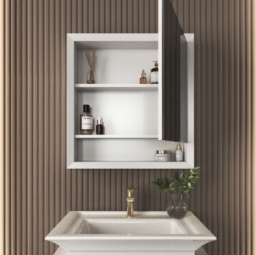  کابینت روشویی الگانزا همراه با سنگ بومرنگ سفید طلایی در رشت 