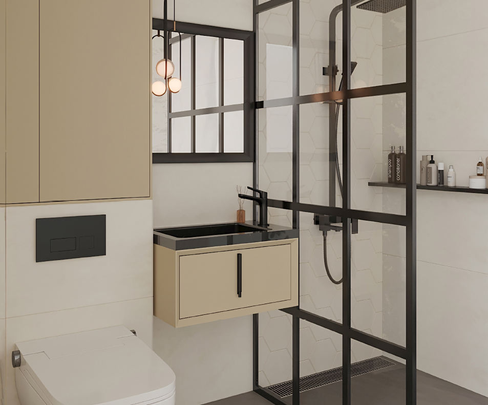  کابینت روشویی النا همراه با سنگ آماریس بومرنگ در رشت 