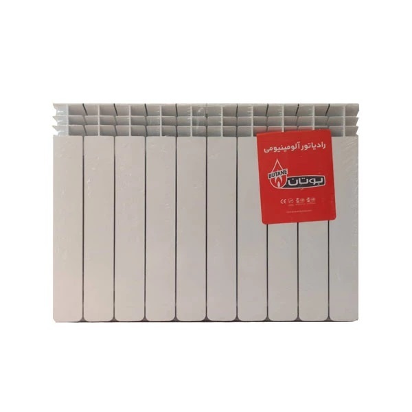 نمای جلویی رادیاتور بوتان 10 پره آلومینیومی